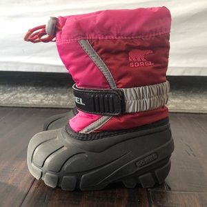Sorel Flurry Snow Boots Toddler Girl Pink Silver